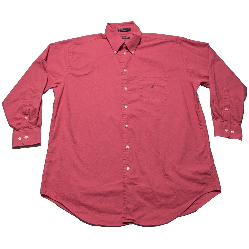 Nautica Pink‎ Coral Button-Up Shirt - Men 17 32/33